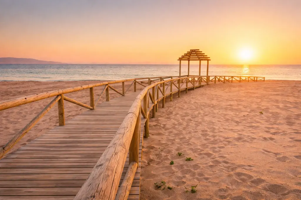 Strand in Andalusien bei Sonnenuntergang